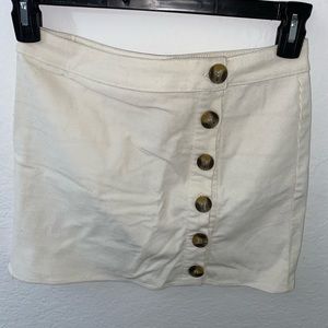 Cream white button up skirt